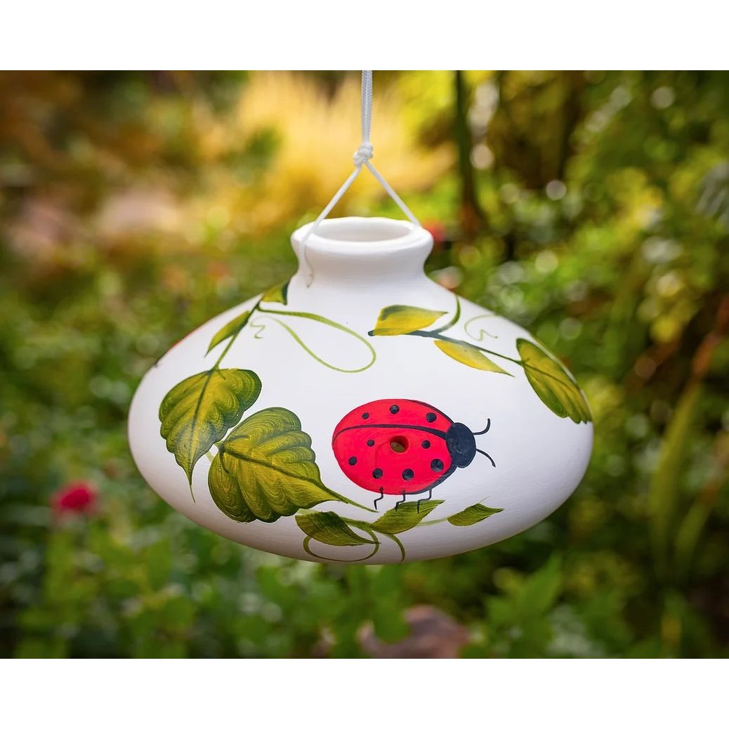 Ceramic Hummingbird Feeder Ladybug 10 oz.